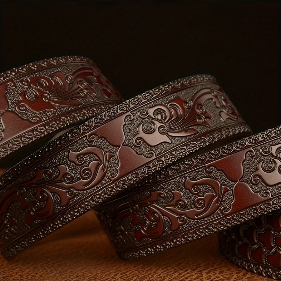 Men's Vintage Automatic Buckle Cowhide Belt